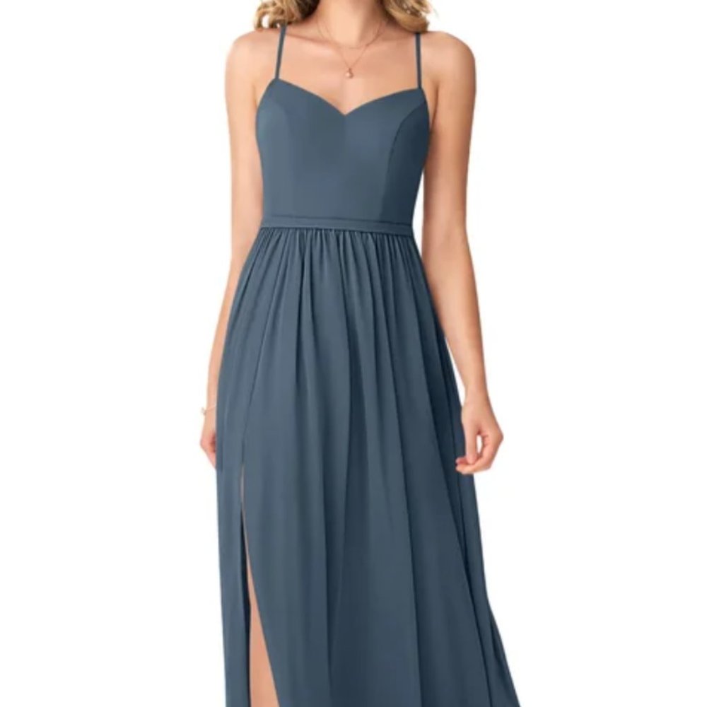 Azazie Shelly bridesmaid dress in neptune